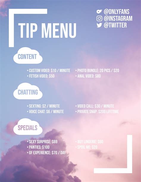 only fans menu ideas|OnlyFans Menu Ideas and Examples 